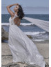 Beaded Ivory Lace Tulle Keyhole Back Enchanting Wedding Dress